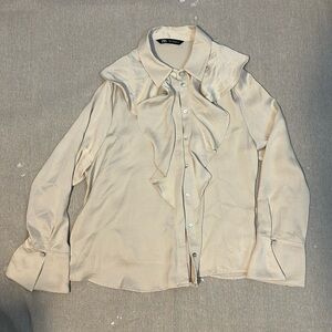 Zara Button Down Silky Formal Blouse
